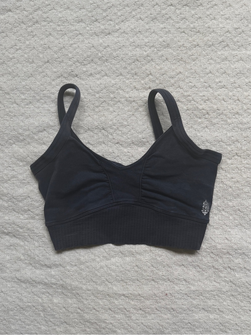 Free People Black Seamless Ribbed Bralette